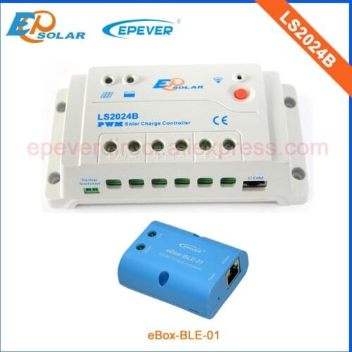 Solar regulator controller LS2024B 20A EP series PWM solar system bluetooth eBOX-BLE-01 12V/24V battery charger Work