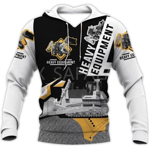 Heavy Equipment 3D Print Hoodie Man Women Harajuku Spring Autumn Outwear Zipper Pullover Sweatshirt Casual Unisex Jacket Style-1