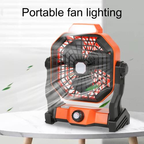 Tents Fan 2-in-1 Portable Lightweight USB Rechargeable LED Lamp Fan Light Fan Light Tent Lamp Lantern Outdoor Camping Hiking