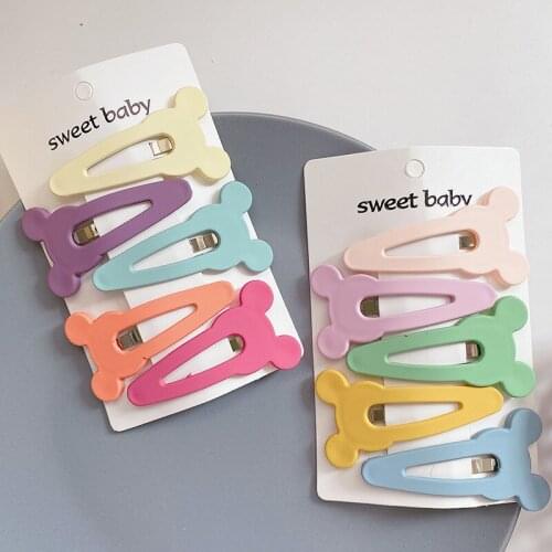 5Pcs/lot Simple Candy Color Hairpins Women Barrette Headwear Girls BB Clips Headdress Barrettes Bobby Pin Hair accessories