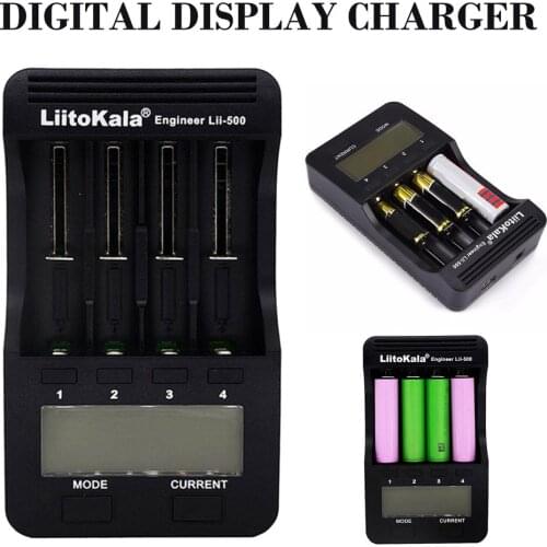 Liitokala Lii-500 18650 LCD Display Charger 26650 21700 14500 10440 4 Slots NiMH li-ion Smart Universal Battery Charger