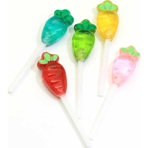 100/50pcs Colorful Carrot Lollipop Charms Pendants For DIY Decoration Bracelets Necklace Earring Key Chain Jewelry Making