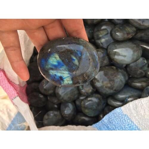 1000g/lot Natural Rainbow Labradorite Crystal Tumbled Palm Gem Stone Wholesales Price Free Shipping