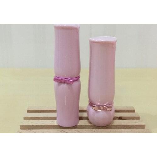 1000pcs/lot 11.1mm Pink Bowknot DIY Lipstic Lip Balm Tube 12.1mm Empty Plastic Lipstick Tube Lip Gloss Container