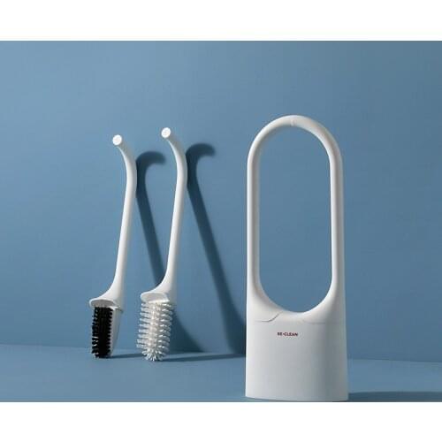 2Pcs/Set Nylon TPR PP Toilet Brush With Wall Mounted Quick Drying Holder Bristles Household CleaningBathroom Accessories