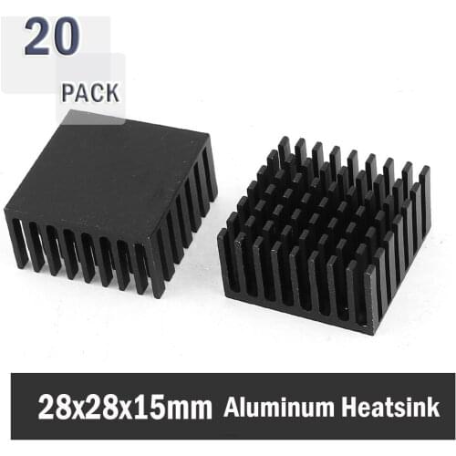 20Pcs Gdstime 28x28x15mm Aluminum Heatsink Heatsinks Cooler Radiator For PGA CPU PC 28mm 15mm DIY Heatsinks Cooling Cooler