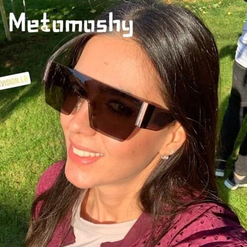 2020 Oversized Square Sunglasses Men Black White Glasses Women Brand Designer Flat Top Sun Glasses One Piece Google Shades UV400