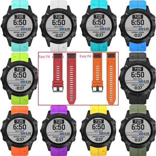 26mm Sport Silicone Watchband Wriststrap for Garmin Fenix 5X 5 5S Plus 20 22mm Easy Fit Quick Release wirstband