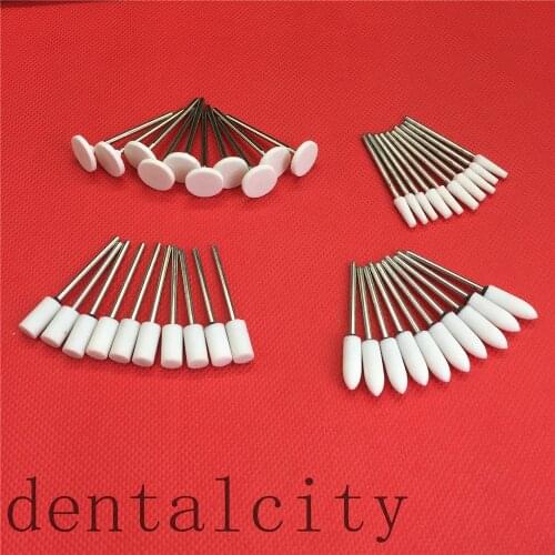 40PCS Dental Lab Equipment Gravel Ceramic Finishing Stone FG Bur Polisher 2.35mm Dental Materials