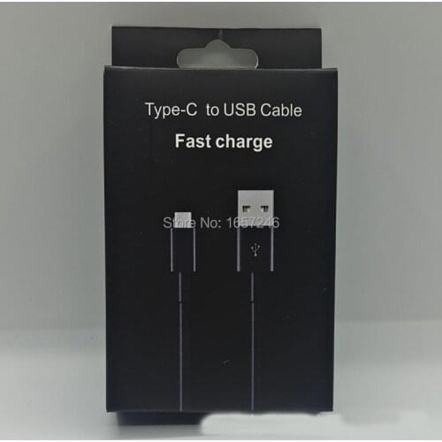 White Black Cardboard Paper Box For Type-C Data Line Fast Charge Cable Packing Retail Box With Hang Hole Package for Type C Cord