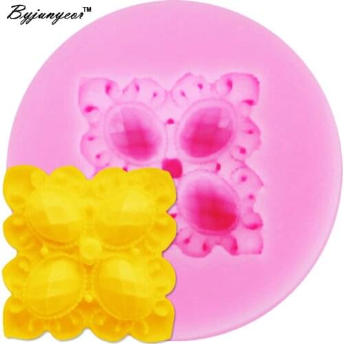 Byjunyeor F1233 Gem Mini UV Resin Silicone Mold Fondant Chocolate Candy Lollipop Crystal Epoxy Soft Clay Bake Tool