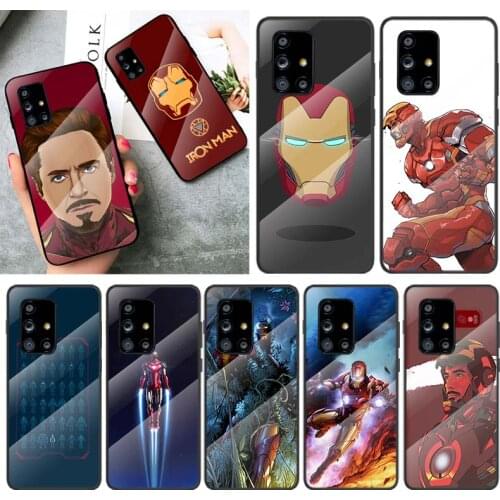 Tempered Glass Cover Iron Man on Marvel For Samsung Galaxy A91 A81 A72 A71 A52 A51 A41 A31 A21S A11 A01 Phone Case