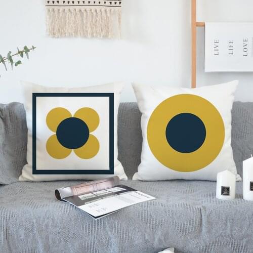 Geometric Cushion Cover Floral Decorative Pillows Linen 18x18 Pillow Cover for Living Room Home Decor Housse de Coussin