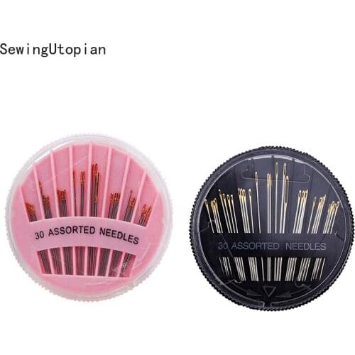 300PCS 10Sets Leather Hand Sewing Needles Gold Eye Needle Embroidery Tapestry Home Wool DIY Sewing Accessories Disc Mounted