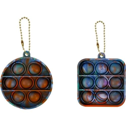 Fidget Sensory Toy Mini Pop Pops Push Bubble Figet Simple Dimple Toy Keychain Ring Anti-stress Board Autism Educational Toy