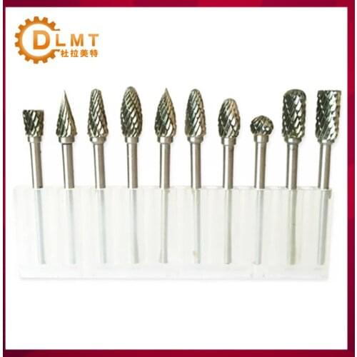 10pcs carbide rotary file tungsten steel grinding head metal milling cutter carving wood carving grinding needle 3mm handle set