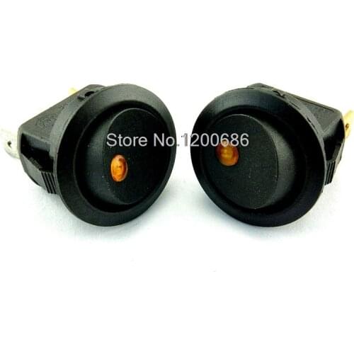 KCD2-202 power switch ship type switch 3 feet 2 files LED light yellow light