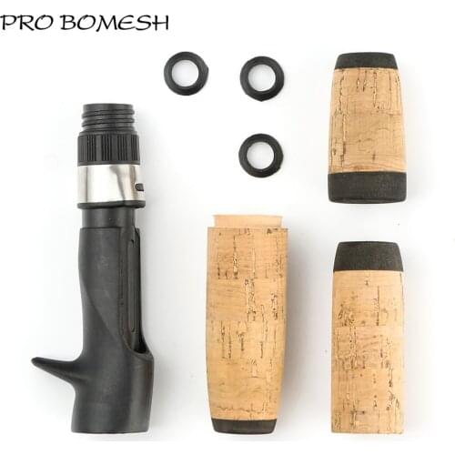 Pro Bomesh 1 Set Cork Casting Rod Handle Kit 16# Reel Seat Casting Rod DIY Components For Rod Repair Accessory Custom Rod Build