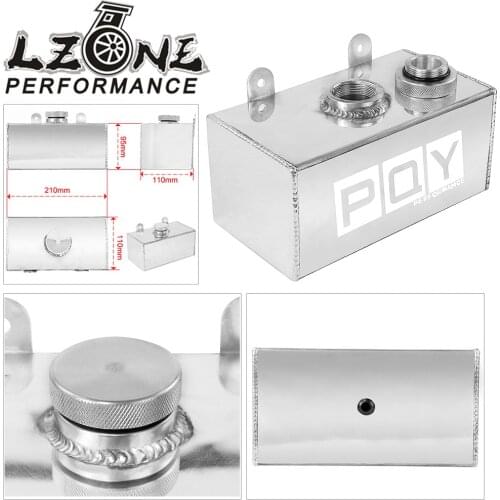 LZONE - 2L Aluminium Universal Polished Windscreen Washer Bottle Intercooler Spray Tank With Cap Kit Track Car JR-TK20