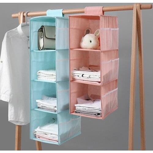 1 set Korea Wardrobe hanging storage bag with drawer multilayer organizer for clothes home decor