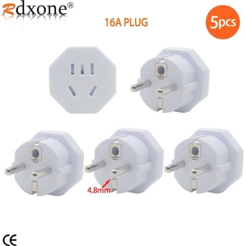 【Upgraded 】EU Plug Adapter 16A EU converter 2 Round Pin Socket Wall Socket AC 250V Travel Adapter plug