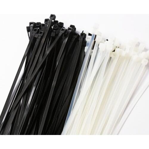 100pcs 3x60 3x80 3x100 3x120 3x150mm Assorted Self-locking Nylon Cable Ties Black Plastic Zip Tie Loop Wire Wrap Zip Ties