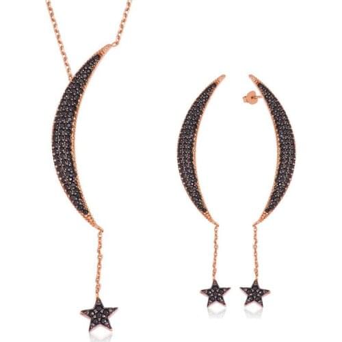 Original silver , Chained Moon Star Set ,Most Special Jewelry Sets Suitable and Quality Products Types