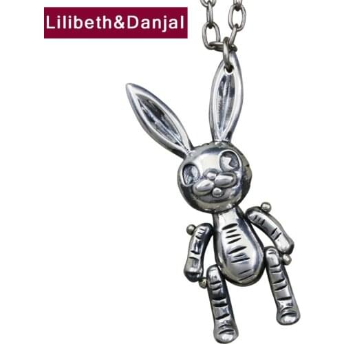 Cute Rabbit Pure 925 Sterling Silver Necklace Pendant Jewelry For Men Women Christmas 2020 New Arrival Dropshipping Center N05