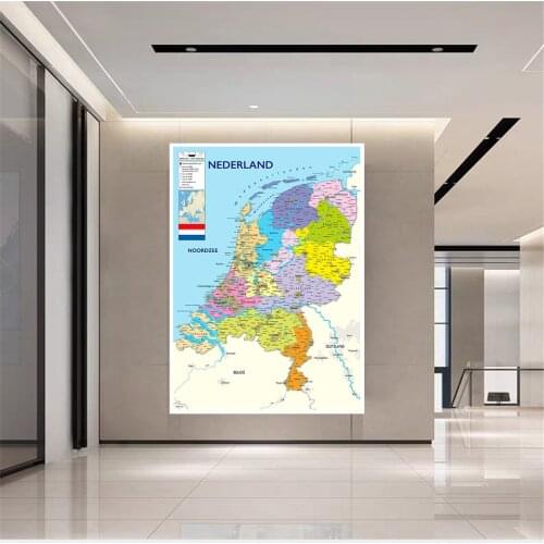 100*150cm The Netherland Map Detailed Poster Non-woven Canvas Painting Room Home Decoration Office School Supplies In Dutch