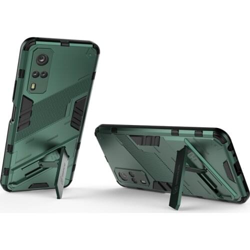 For Vivo Y31 2021 Case Vivoy31 6.58" Camera Protection Shockproof Robot Holder Stand Armor Cover for Vivo Y31 Y 31 Coque Fundas