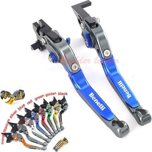 2019 Logo Benelli Blue+Titanium For Benelli BN302S BN 302 302S 2017-2019 CNC Folding Extendable Motorcycle Brake Clutch Levers