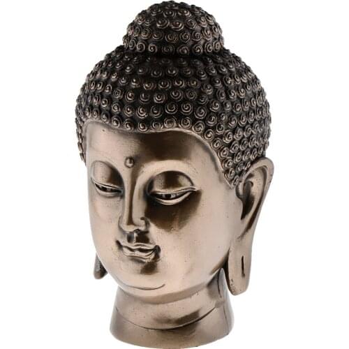 Resin Buddha Head Furnishing Pieces Buddhist Statue Figurine, Buddha Head/Elephant Model Abstract Carving Statue for Home Shop