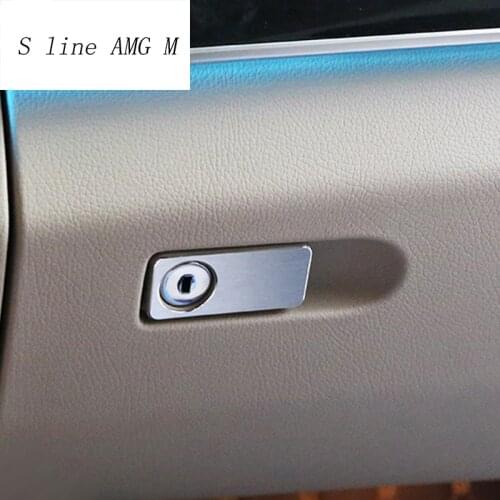 Car Styling Copilot Glove box handle panel covers Stickers frame trim For Mercedes Benz GLK class X204 Auto interior accessories