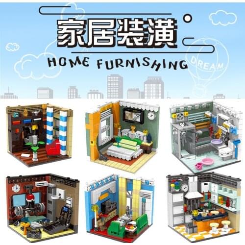 Xingbao building blocks city series residential living room bedroom study set building blocks toys with character toys