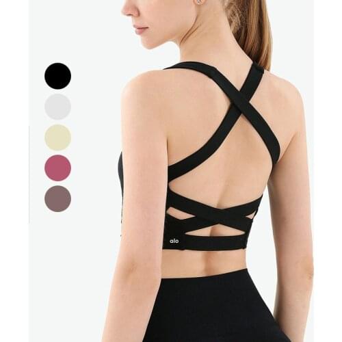 Women Breathable Sports Bra Absorb Sweat Shockproof Padded Sports Bra Top Athletic Gym Running Fitness Yoga Sports Tops /40