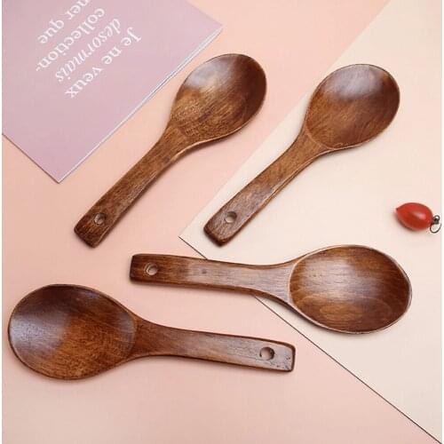 1Pcs Wooden Spoon Creative Wooden Soup Spoons Shovel Environment-friendly Kitchen Cooking Spoons Home Gadget Tableware