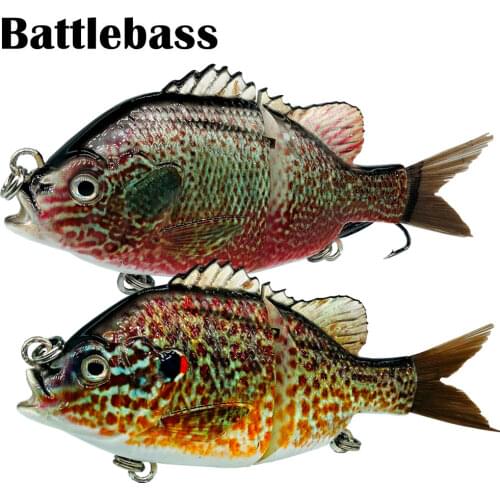BATTLEBASS 2021 NEW 1PC SINKING Multi Jointed Panfish Bluegill Swimbaits Topwater Hard Bass Fishing Crank Lure 43g/13cm