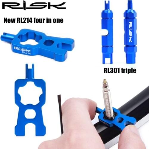 1 PC RISK 4 IN 1 Multifunction Bicycle Valve Tools Valve Core Wrench Disassembly Installation Tool for MTB Road Bike Accessories