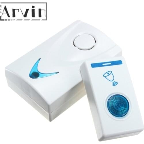 1pc LED Wireless Doorbell & Wireles Remote Control 32 Tune Songs 100M Range Smart Doorbell for Home Office Hotel