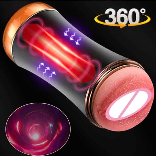 10 Speeds Male Masturbator Dual Channel Anal Vagina Pocket Pussy Masturbation Cup Erotic Sex Machine Adult Sex Toys For Men Gay