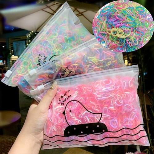 1000pcs/Pack Girls Colorful Small Disposable Rubber Bands Gum For Ponytail Holder Elastic Hair Bands Fashion Hair Accessories