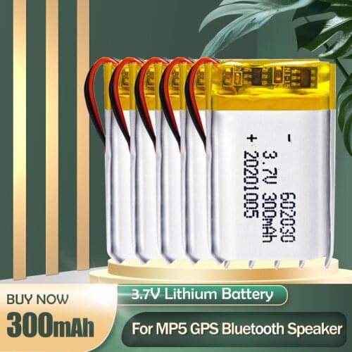 3.7V 300mAh 602030 Lithium Polymer Rechargeable Battery For MP4 GPS Tachograph Bluetooth Headset Speaker LED Li-ion Batteries