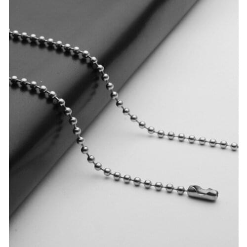 2.4mm Stainless Steel 50cm Round Bead Ball Chain Fashion Jewelry Parts Accessories 5pcs