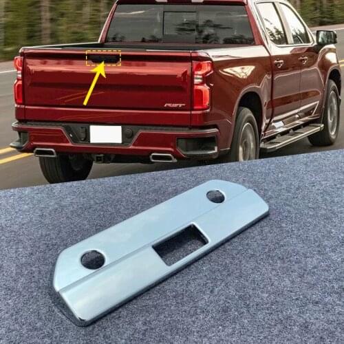 For Chevrolet Silverado 1500 2019 2020 Car Styling Accessories ABS Chromed Car Trunk Rear Door Handle Bowl Cover Stickers Trim
