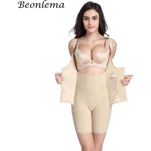 Beonlema Slimming Bodysuits Women Lace Waist Trainer Corset Sexy Waist Shapers Body Shaper Underwear Women Sheath Modeling Strap