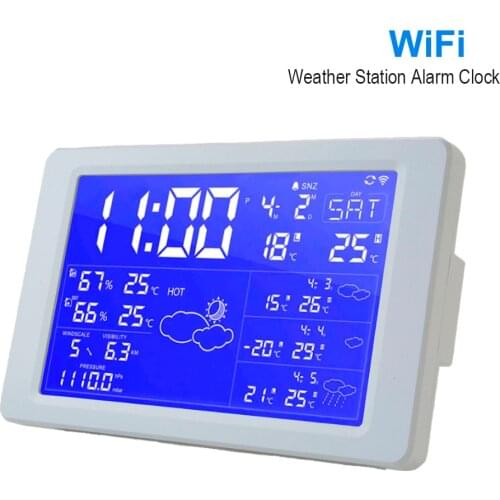 Led Digital Weather Station Wifi Alarm Clock Electronic Network Weather Forecast Despertador Bedside Desktop Table Clock Wekker
