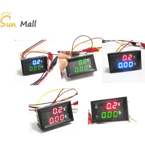 DC 0-100V 1A Mini 0.28" LED Digital Voltmeter Ammeter Volt Ampere Meter Amperemeter Voltage Indicator Tester Red/Blue/Green