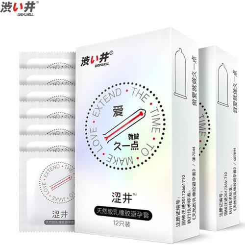 DRY WELL Delay Condom For Long Sexual Time Delayed Ejaculation 0.03 Ultra Thin Orgasm Condom
