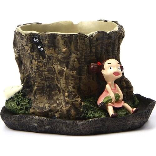 My Neighbor Totoro Kiki Kikis Delivery PVC Cat Action Figure Doll Mei Fairy Flowerpot Garden Resin Plastic Model