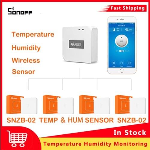 Ewelink zigbee temperature humidity sensor SONOFF SNZB-02 Smart home wireless thermometer hygrometer app monitor with zbbridge